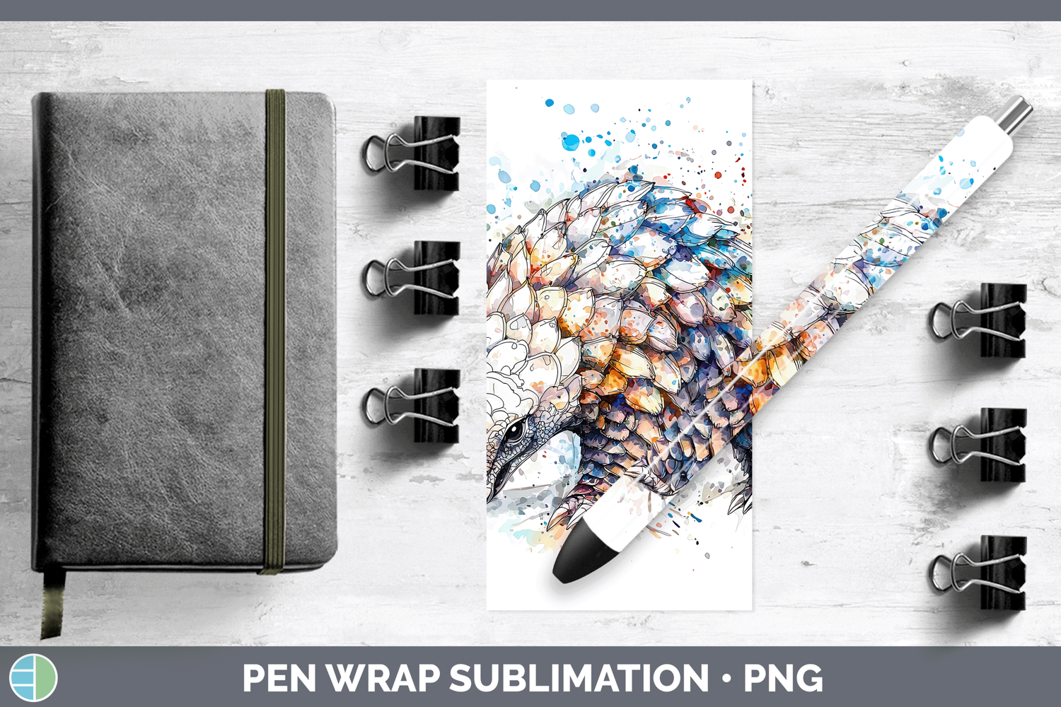 GorgeousWatercolor Splash Pen Wrap design.