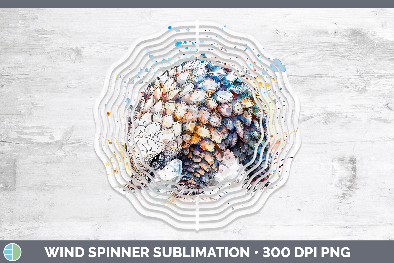 GorgeousWatercolor Splash Wind Spinner design.