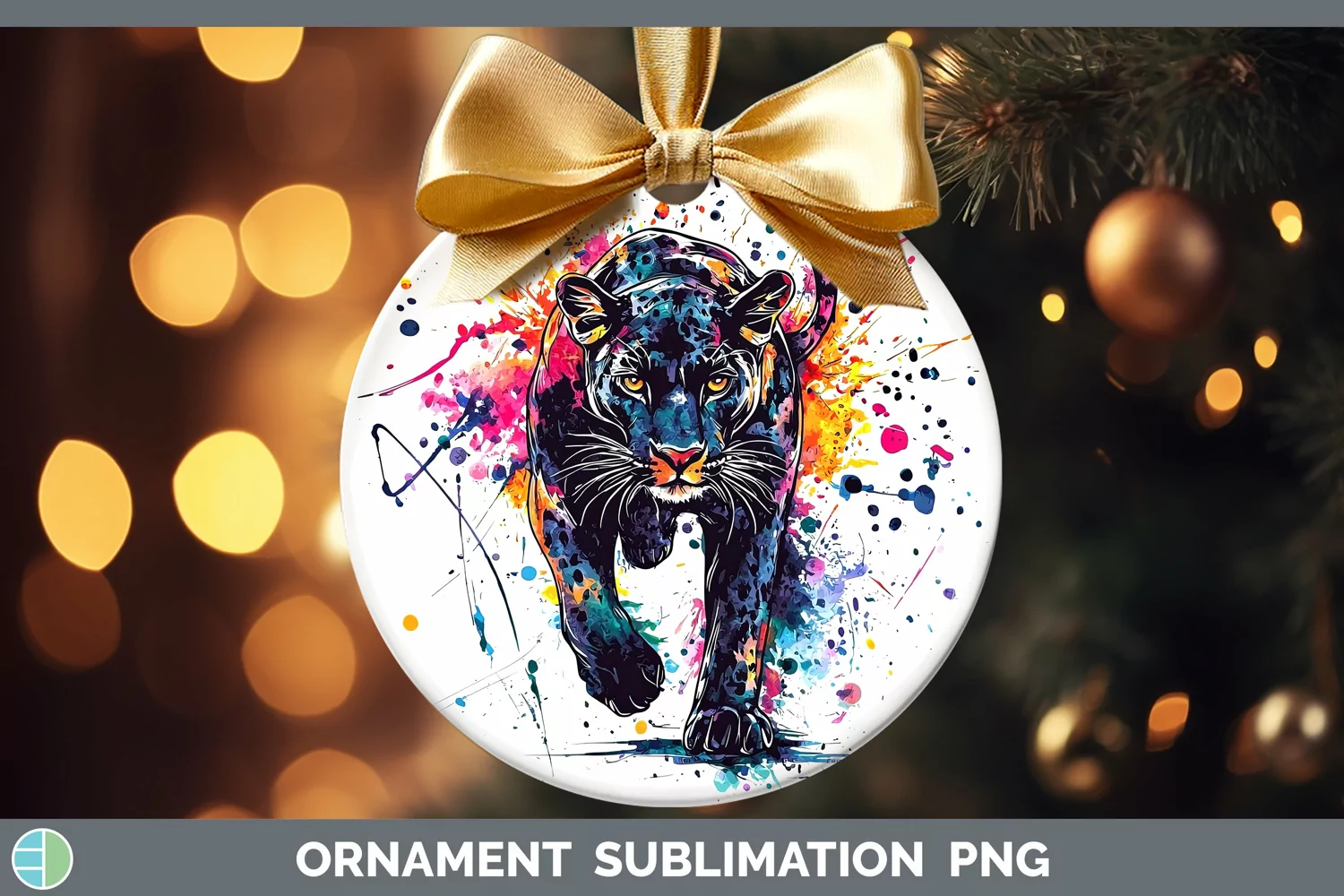 GorgeousWatercolor Splash Ornament design.