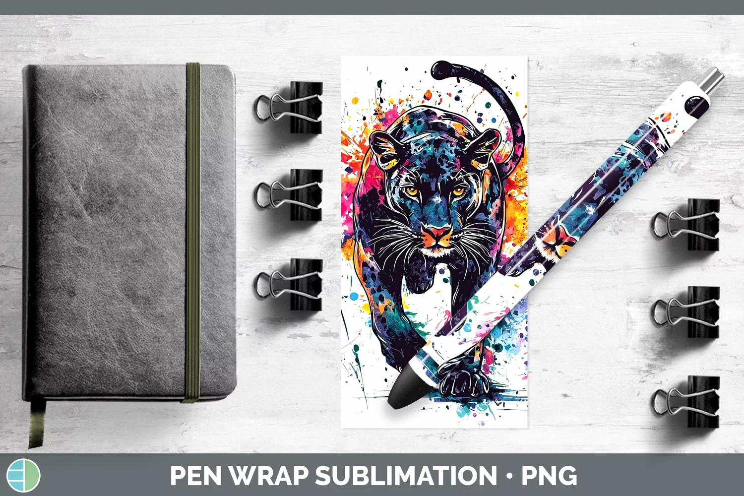 GorgeousWatercolor Splash Pen Wrap design.