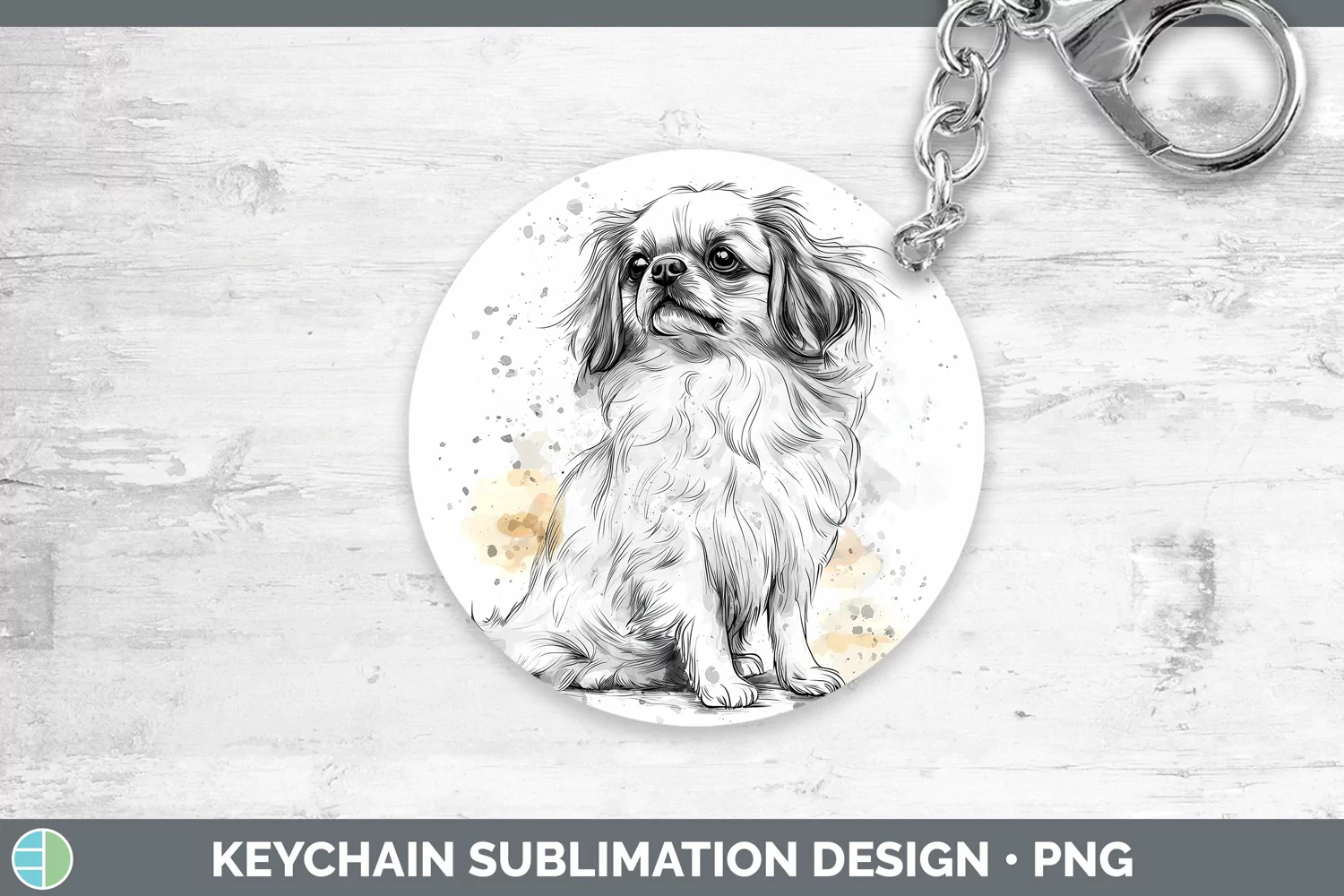 GorgeousWatercolor Splash Keychain design.