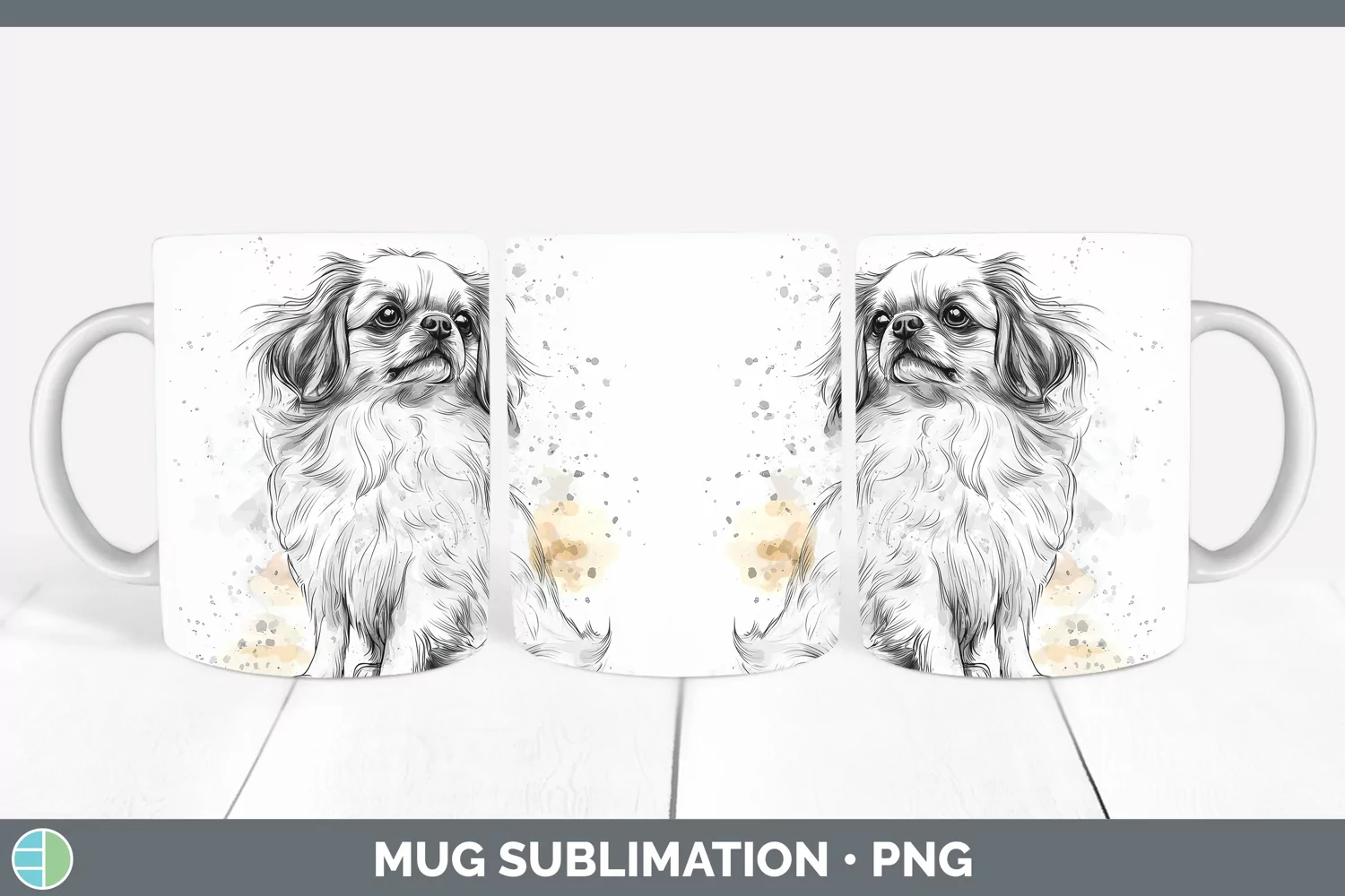GorgeousWatercolor Splash Mug Wrap design.