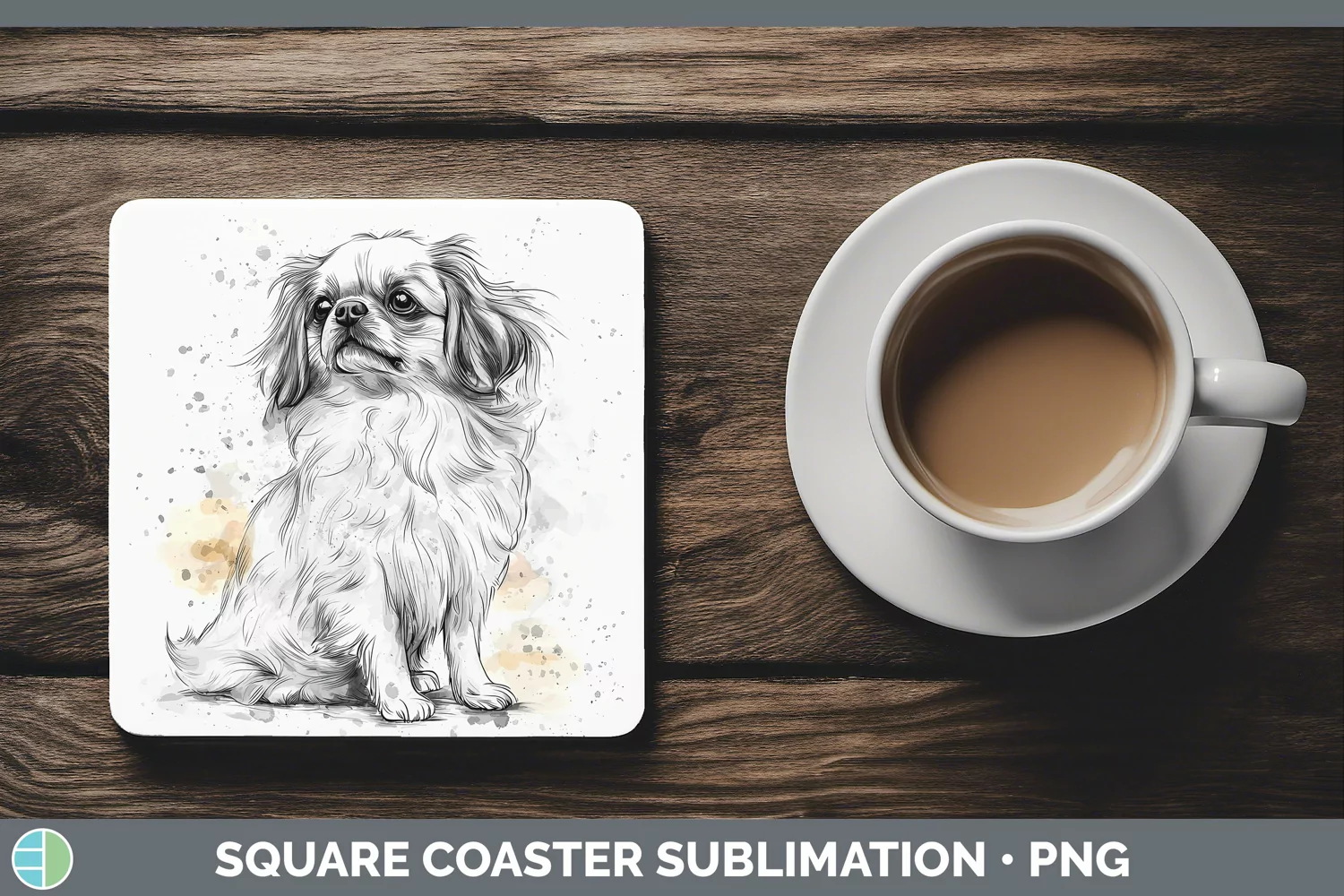 GorgeousWatercolor Splash Square Coaster design.