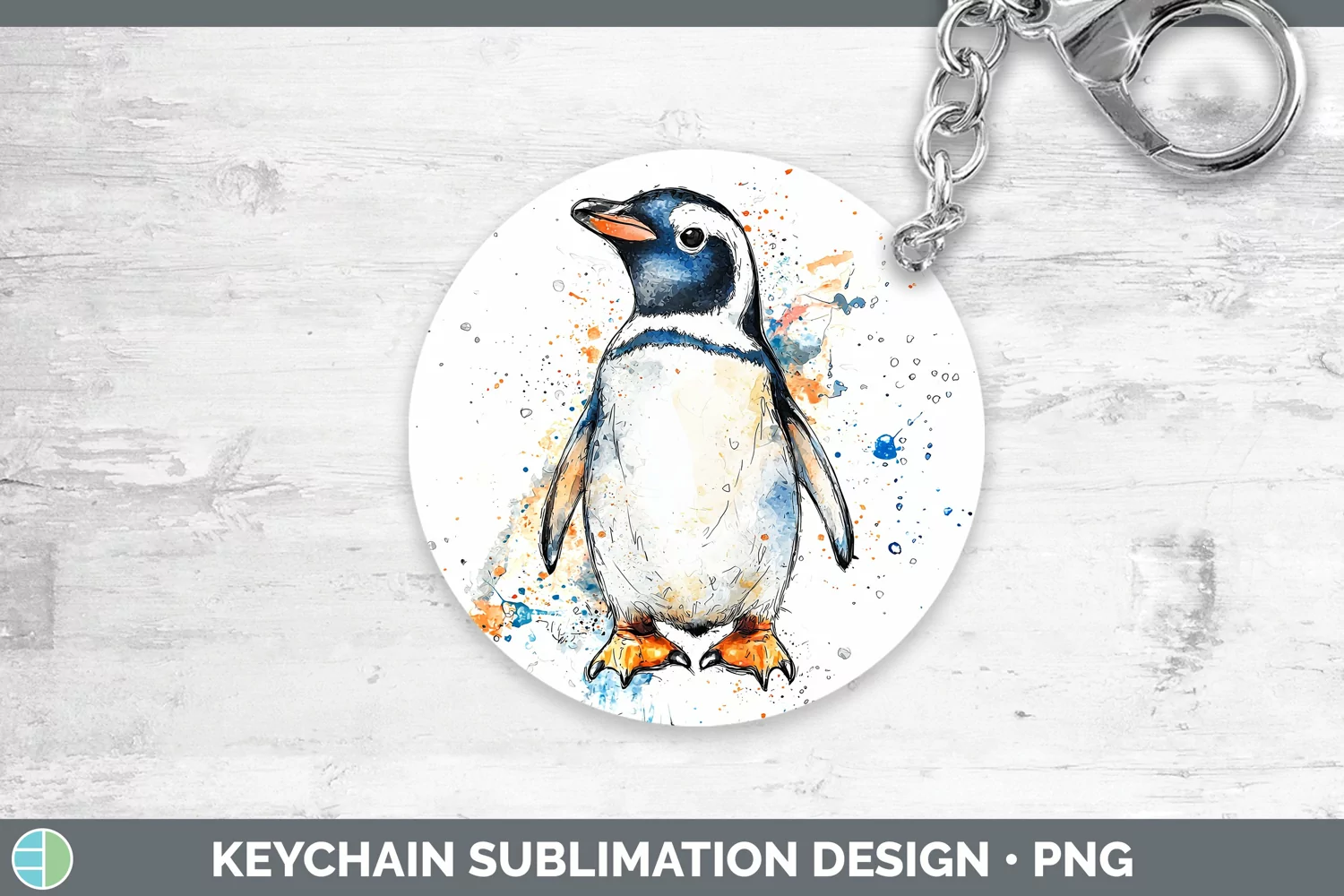 GorgeousWatercolor Splash Keychain design.