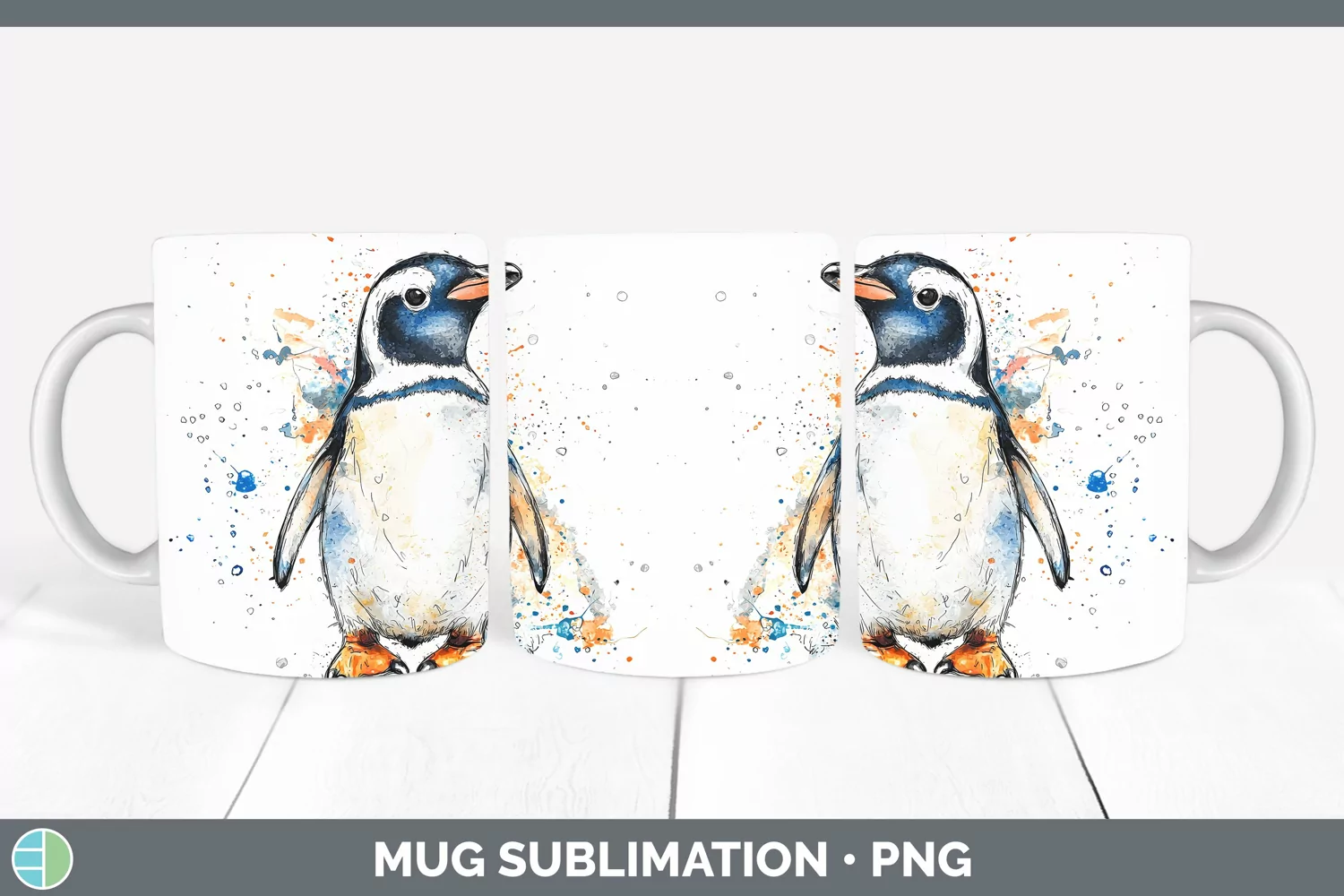 GorgeousWatercolor Splash Mug Wrap design.