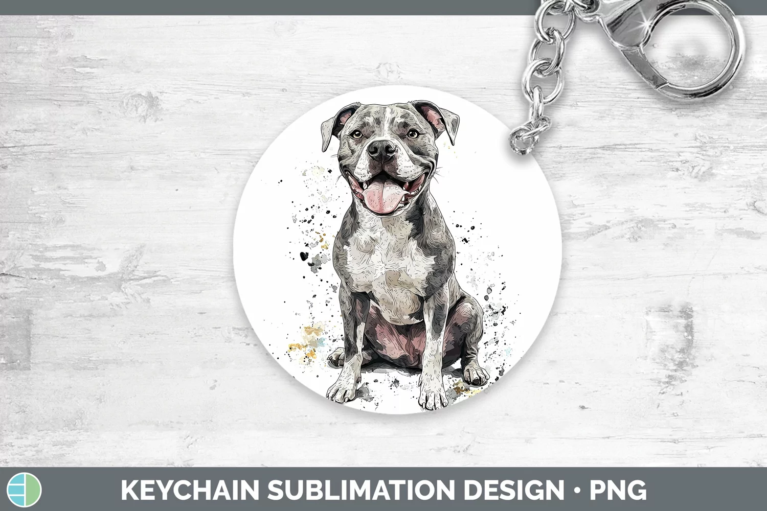 GorgeousWatercolor Splash Keychain design.