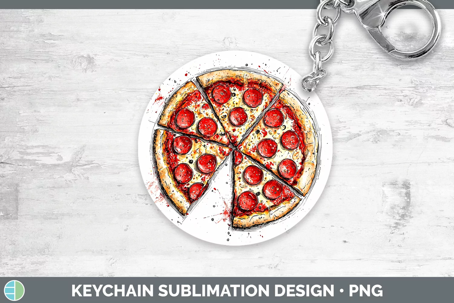 GorgeousWatercolor Splash Keychain design.
