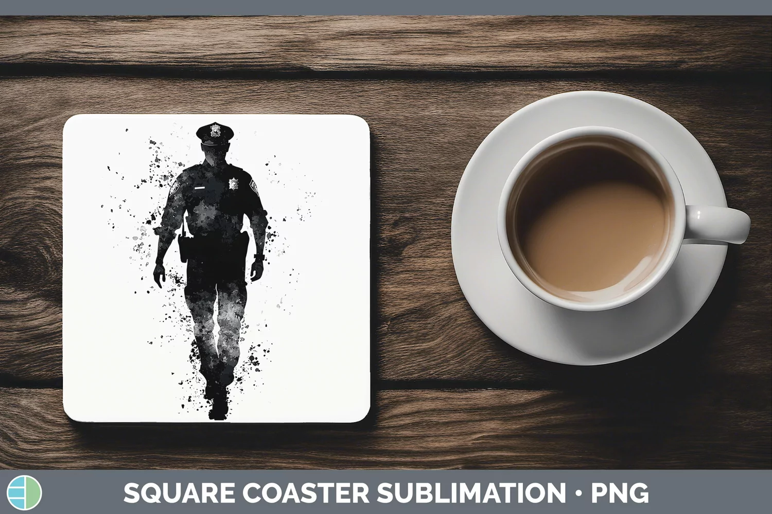 GorgeousWatercolor Splash Square Coaster design.