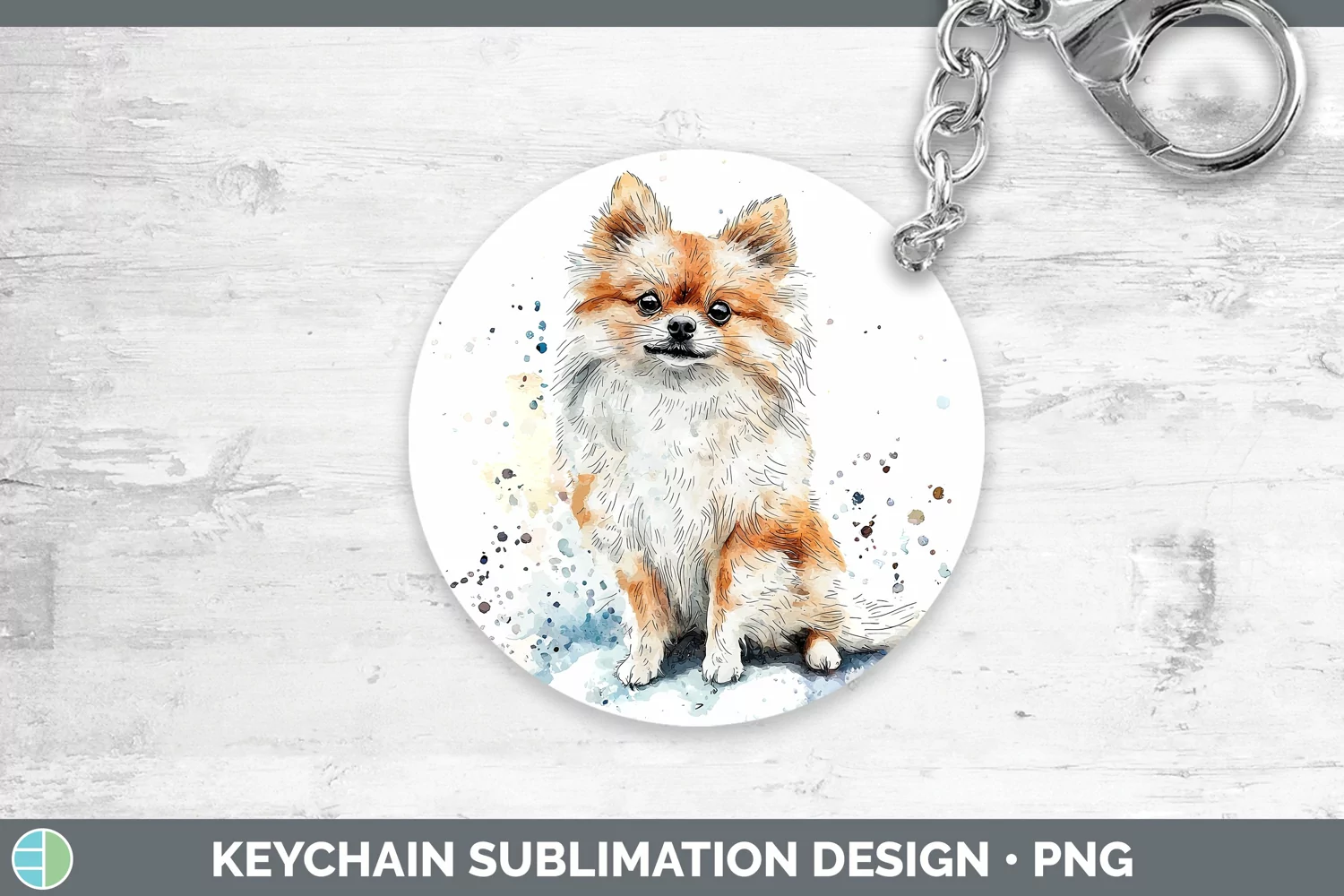 GorgeousWatercolor Splash Keychain design.