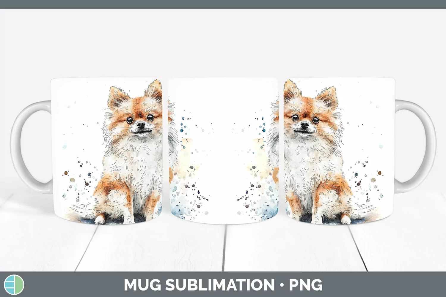 GorgeousWatercolor Splash Mug Wrap design.