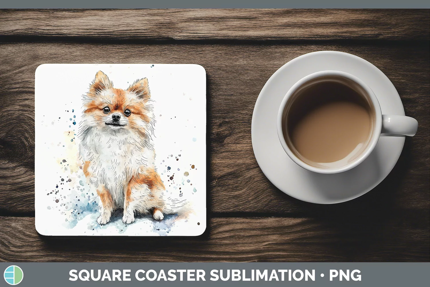 GorgeousWatercolor Splash Square Coaster design.