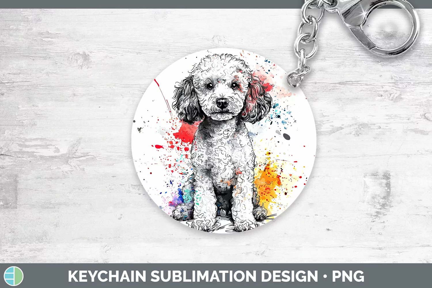 GorgeousWatercolor Splash Keychain design.