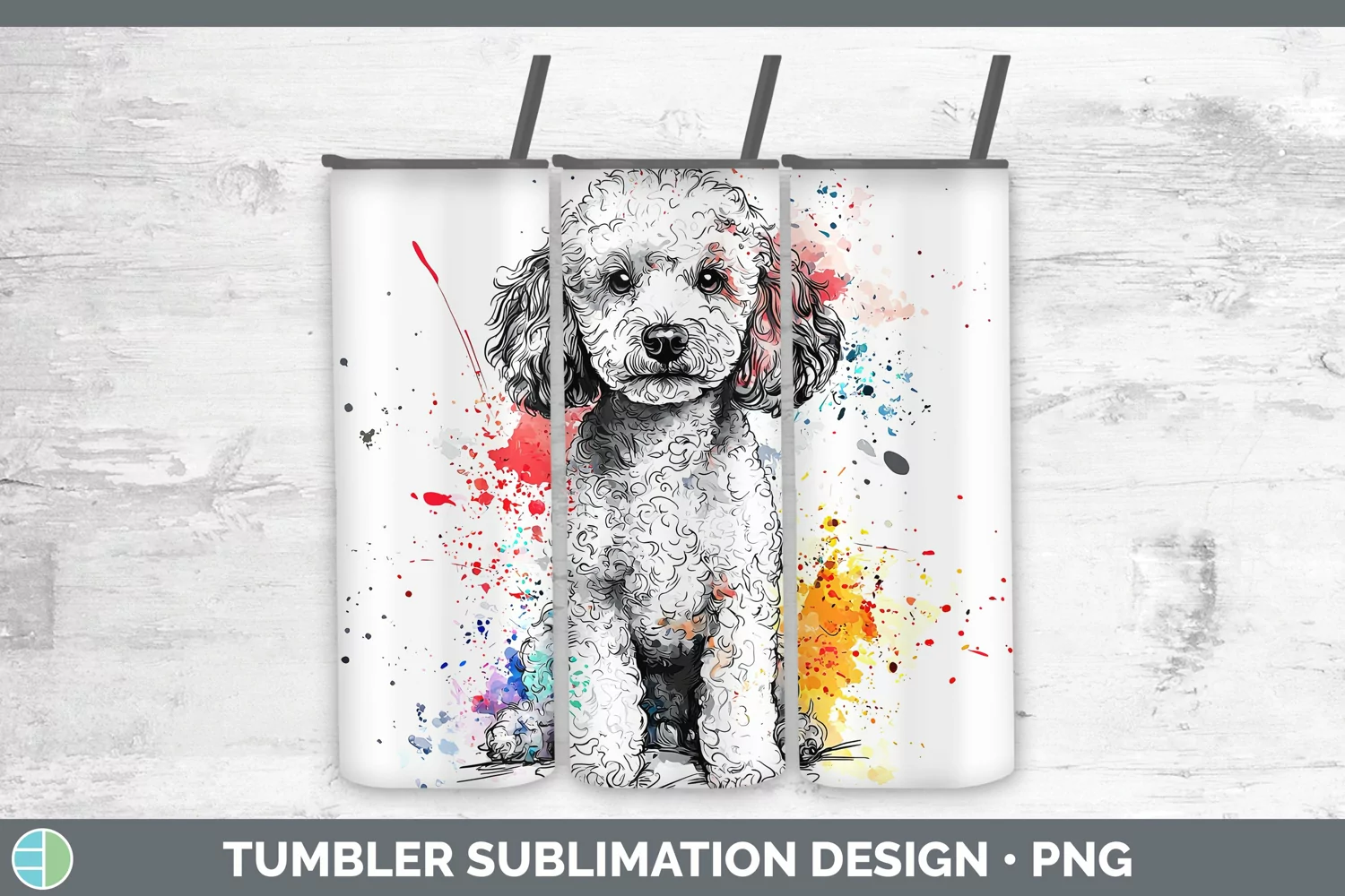 GorgeousWatercolor Splash Tumbler design.