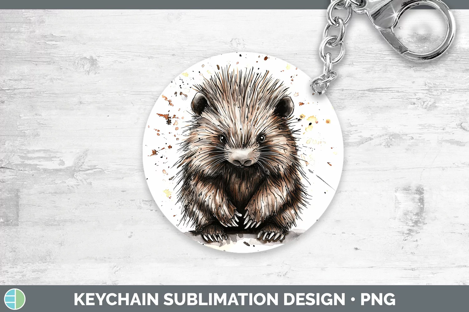 GorgeousWatercolor Splash Keychain design.