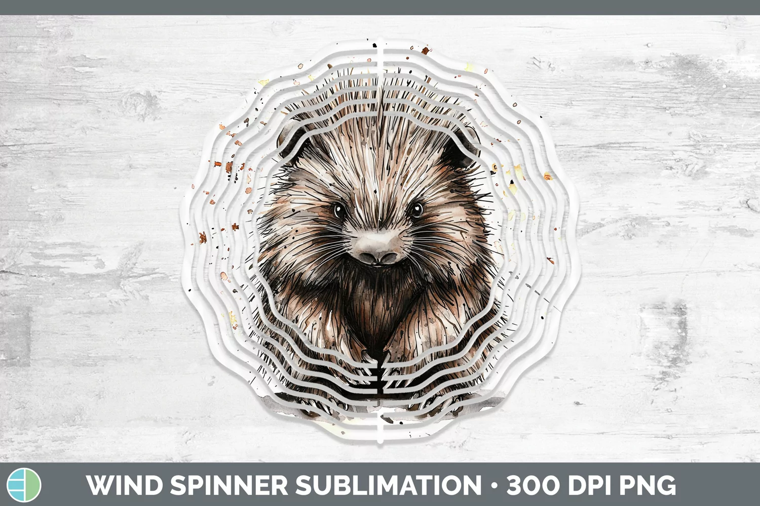 GorgeousWatercolor Splash Wind Spinner design.