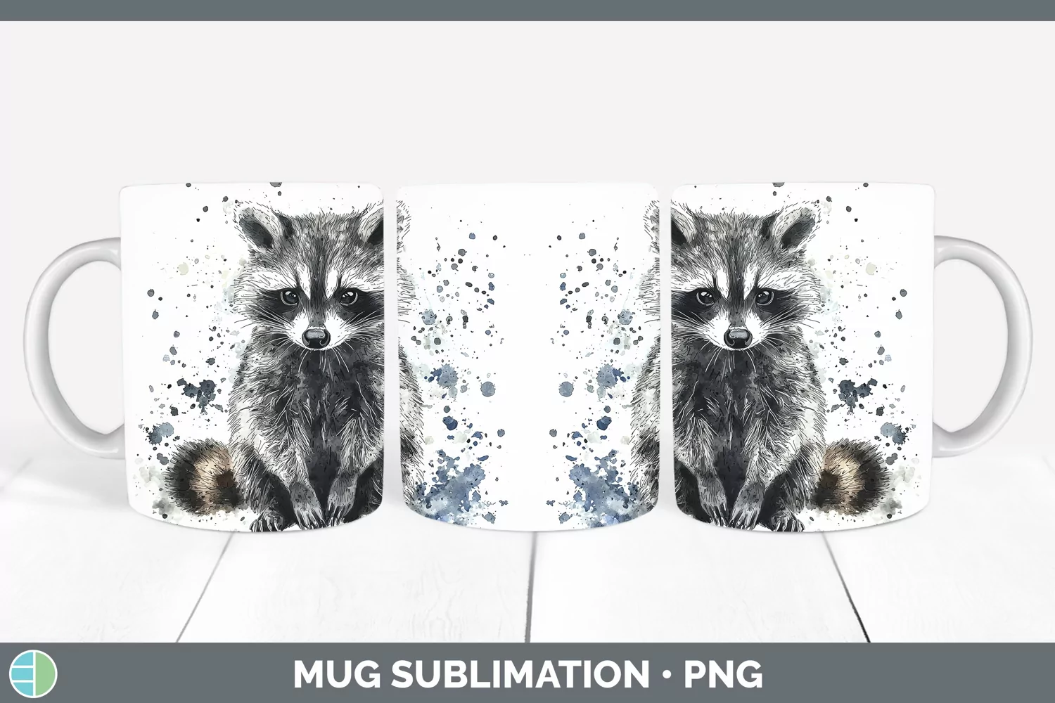GorgeousWatercolor Splash Mug Wrap design.