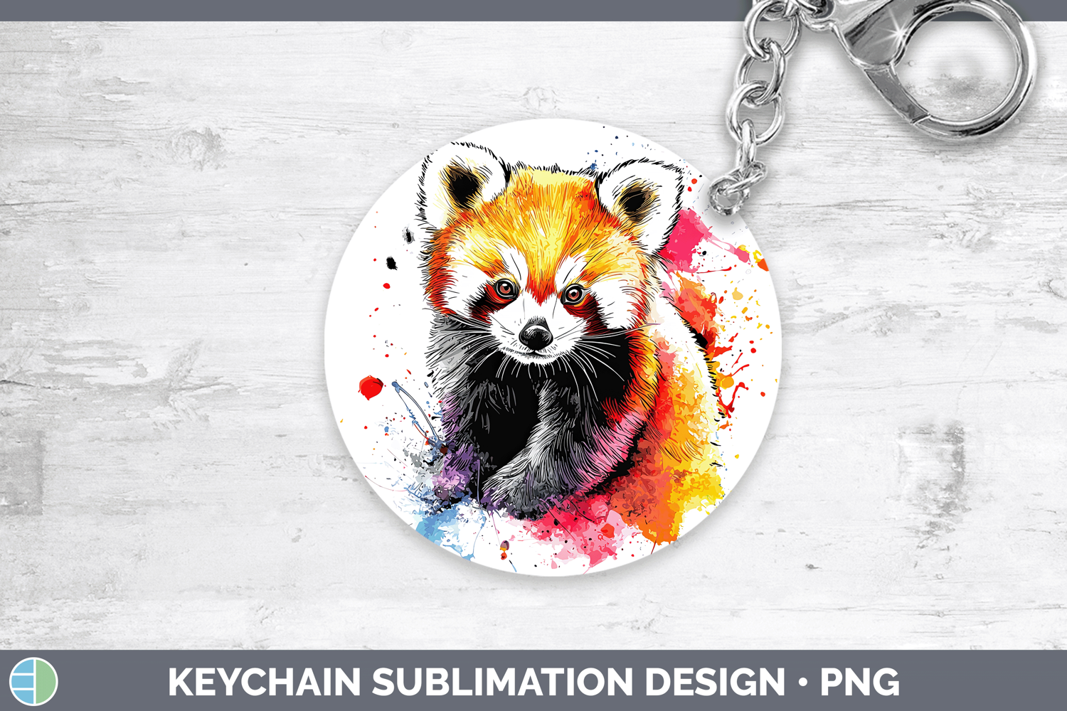GorgeousWatercolor Splash Keychain design.