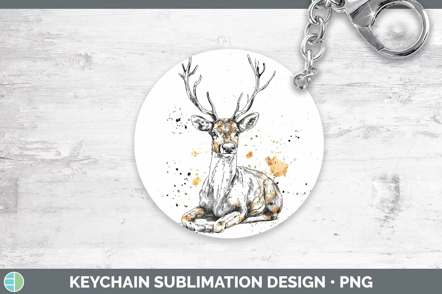 GorgeousWatercolor Splash Keychain design.