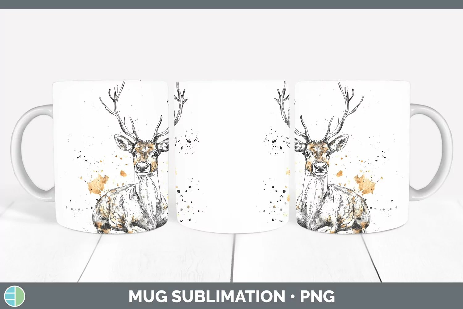 GorgeousWatercolor Splash Mug Wrap design.