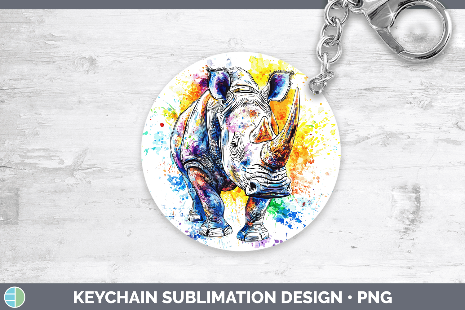 GorgeousWatercolor Splash Keychain design.