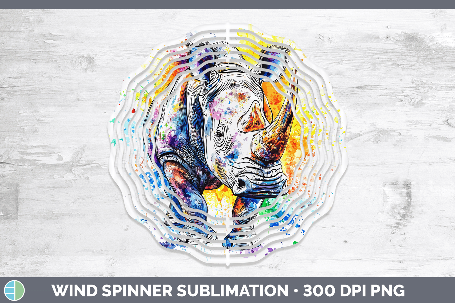 GorgeousWatercolor Splash Wind Spinner design.