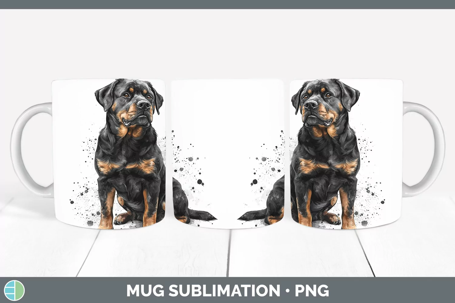 GorgeousWatercolor Splash Mug Wrap design.