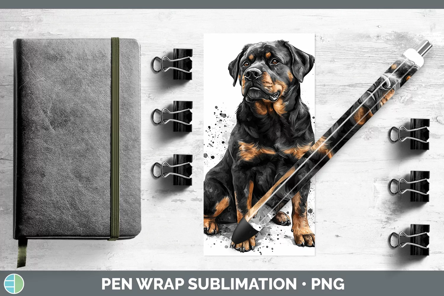 GorgeousWatercolor Splash Pen Wrap design.