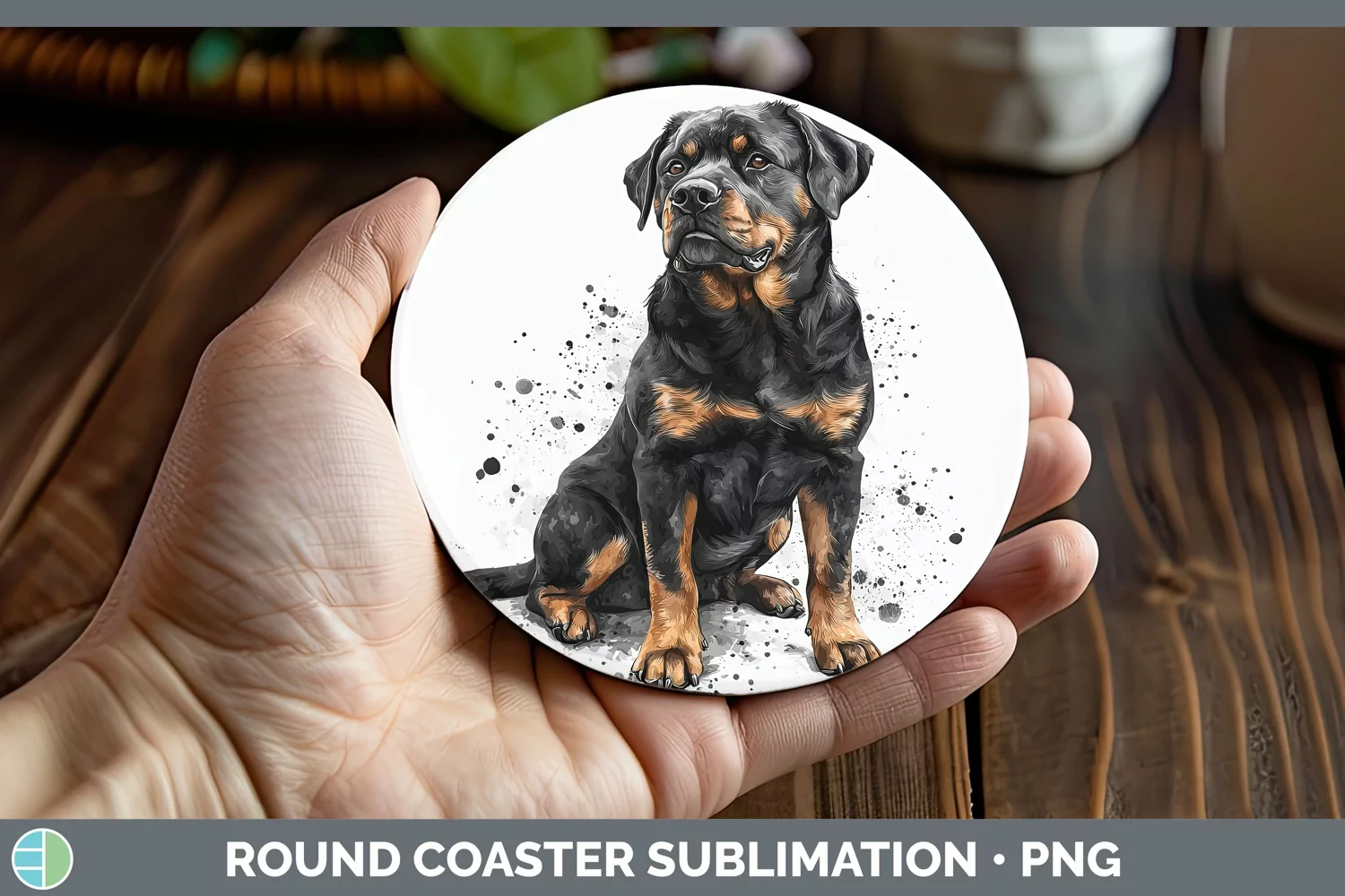 GorgeousWatercolor Splash Round Coaster design.