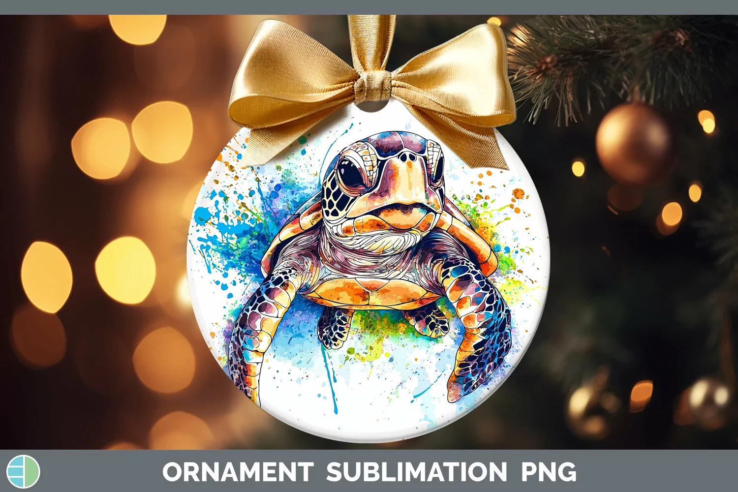 GorgeousWatercolor Splash Ornament design.