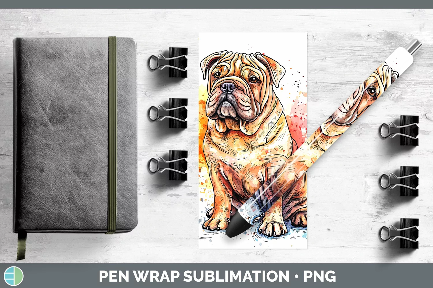 GorgeousWatercolor Splash Pen Wrap design.