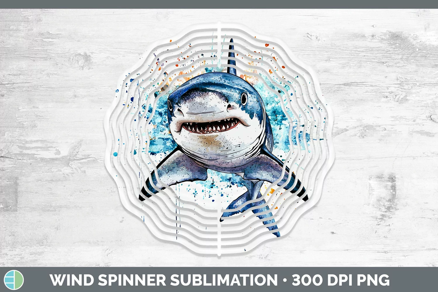 GorgeousWatercolor Splash Wind Spinner design.