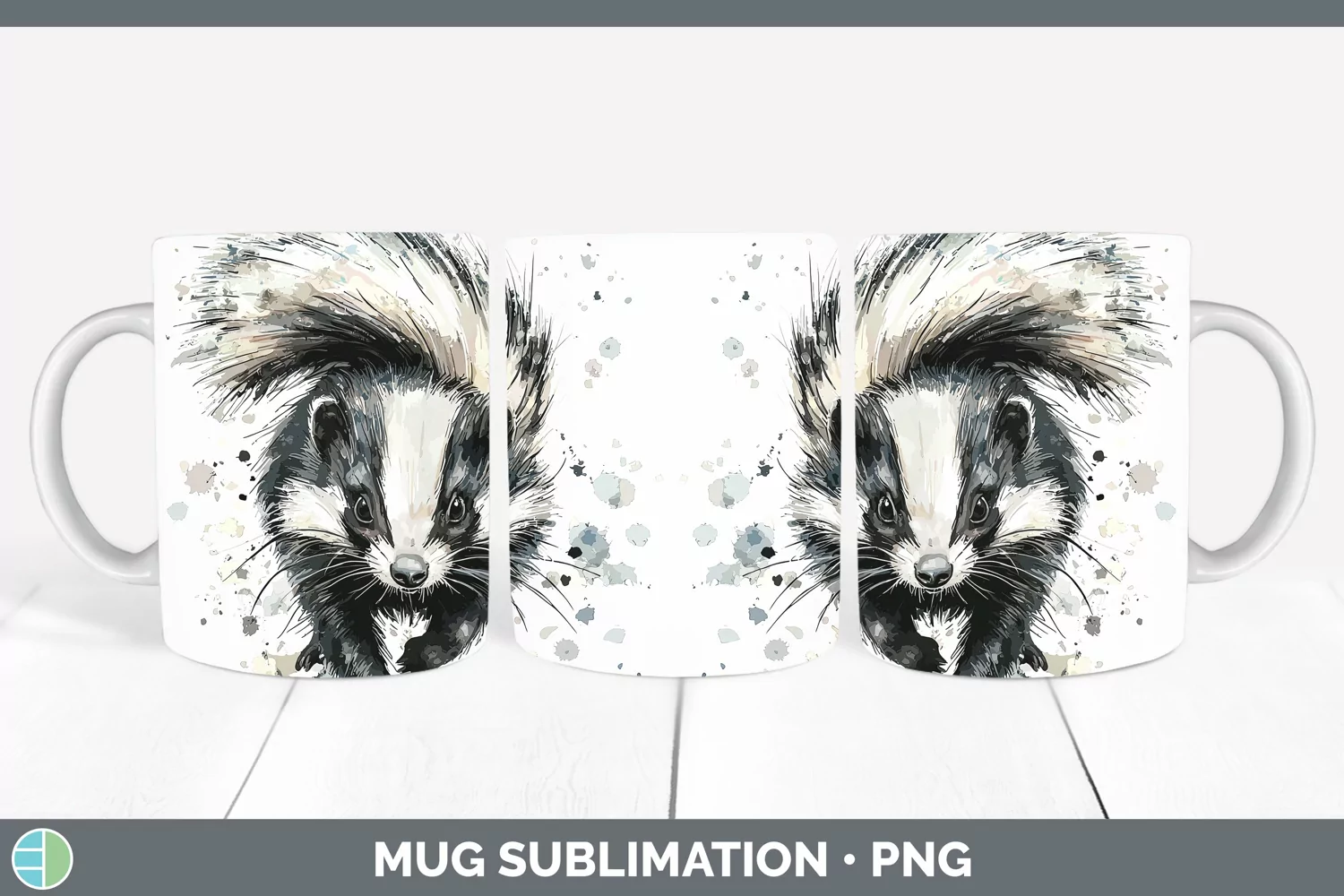 GorgeousWatercolor Splash Mug Wrap design.