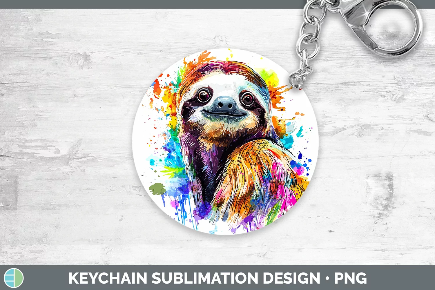 GorgeousWatercolor Splash Keychain design.