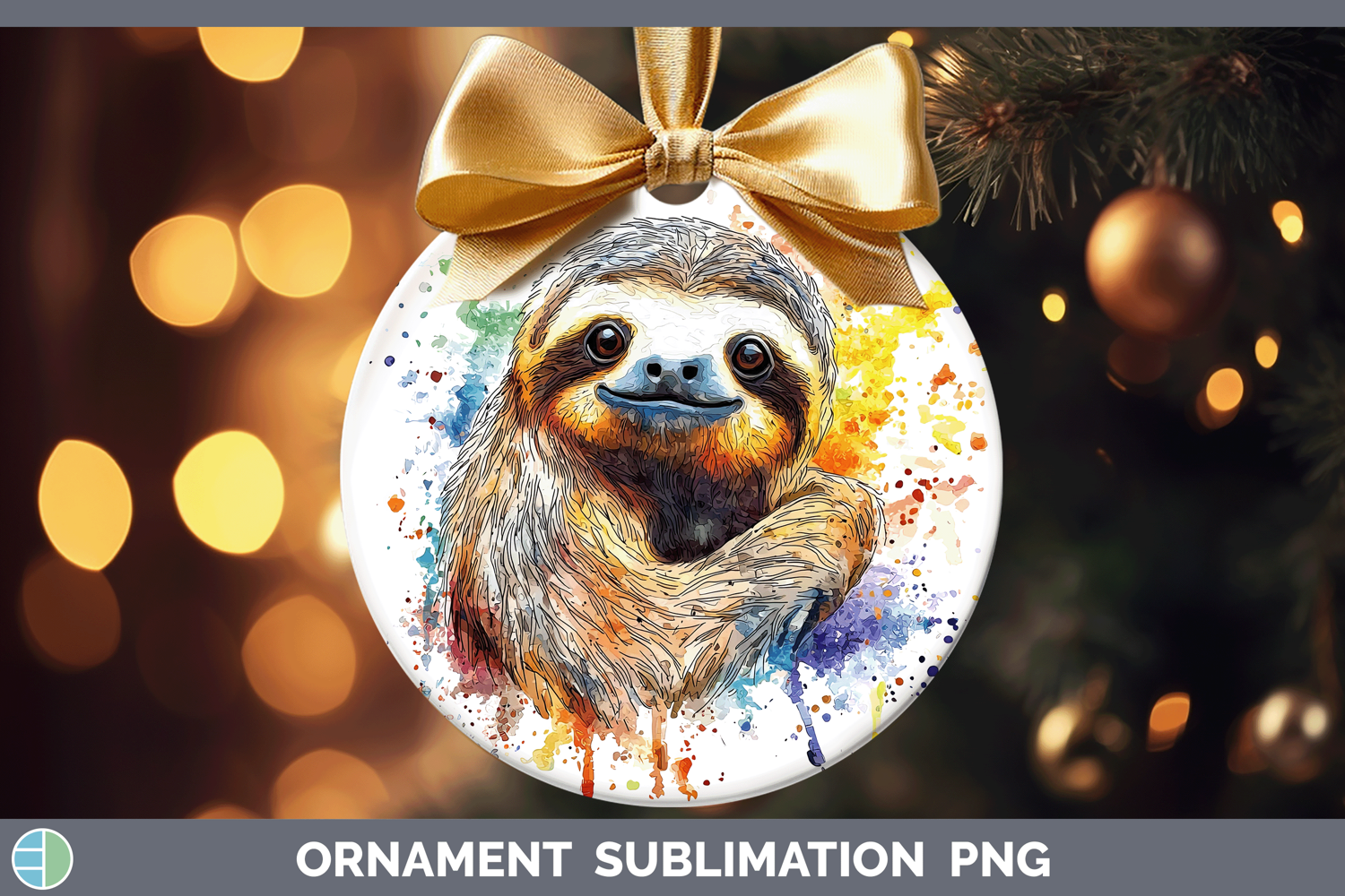 GorgeousWatercolor Splash Ornament design.