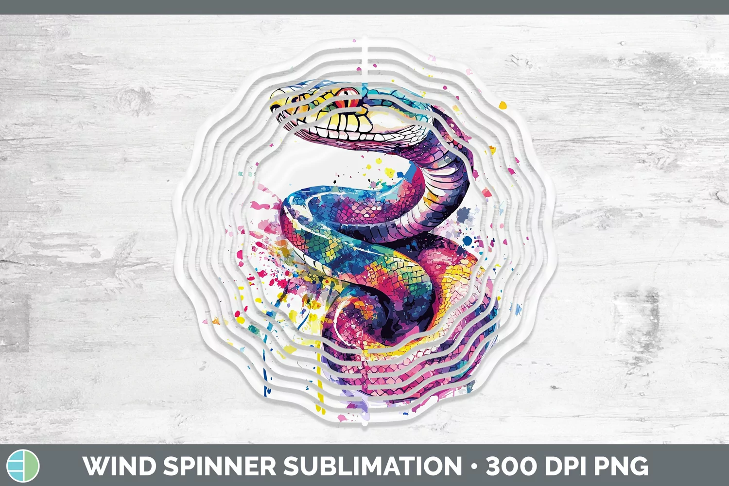 GorgeousWatercolor Splash Wind Spinner design.