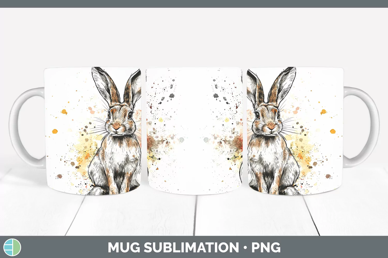 GorgeousWatercolor Splash Mug Wrap design.