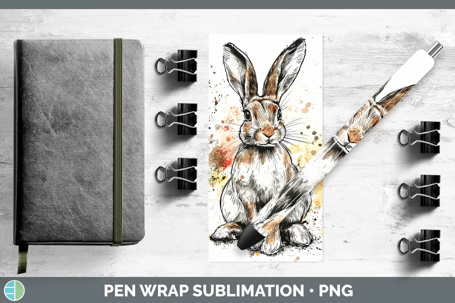 GorgeousWatercolor Splash Pen Wrap design.