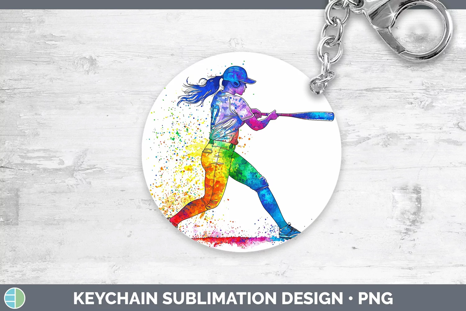 GorgeousWatercolor Splash Keychain design.
