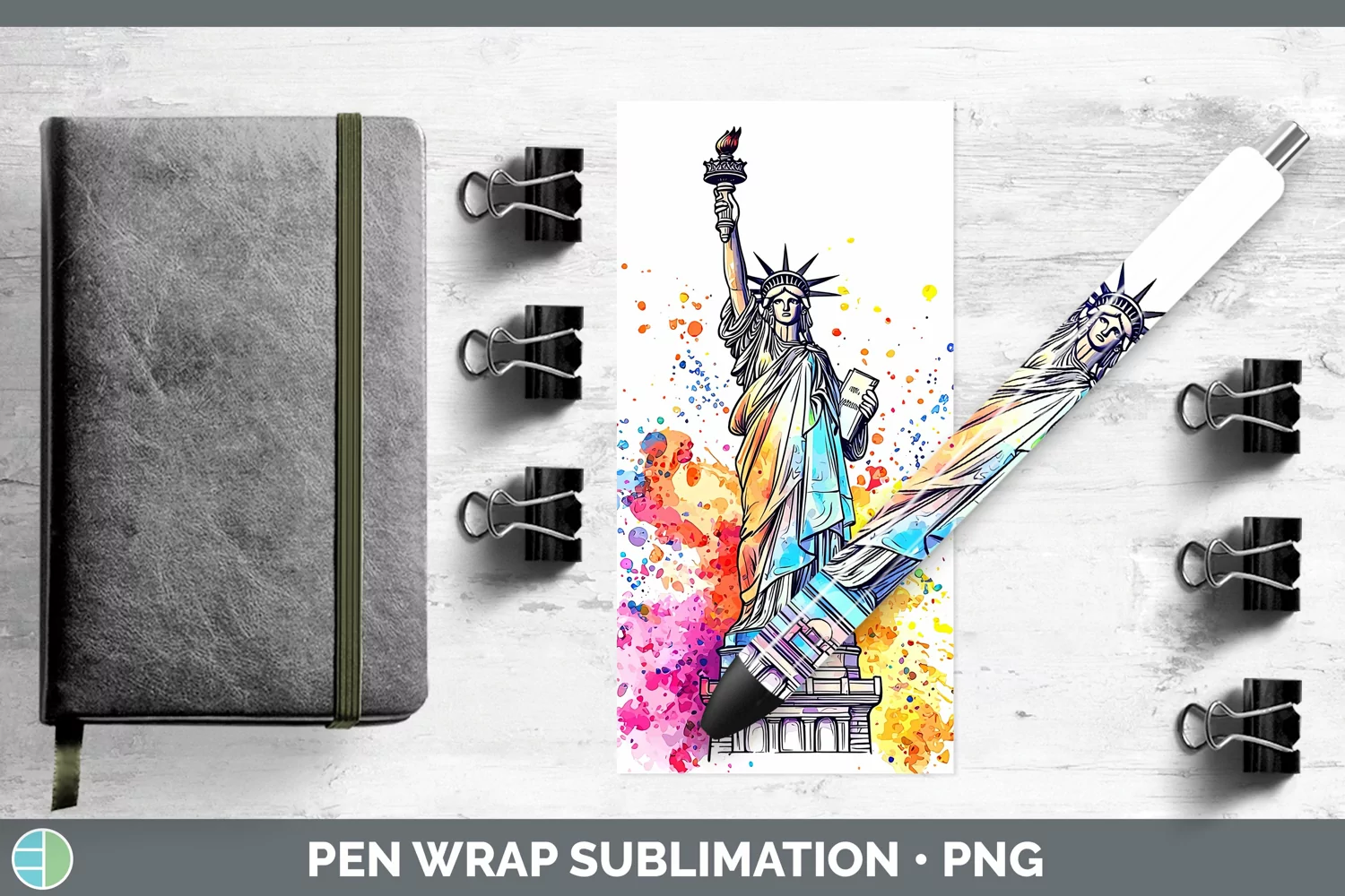 GorgeousWatercolor Splash Pen Wrap design.