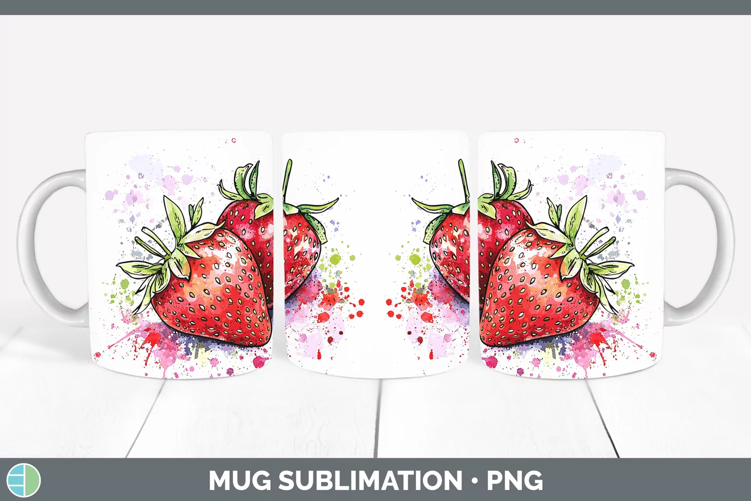 GorgeousWatercolor Splash Mug Wrap design.