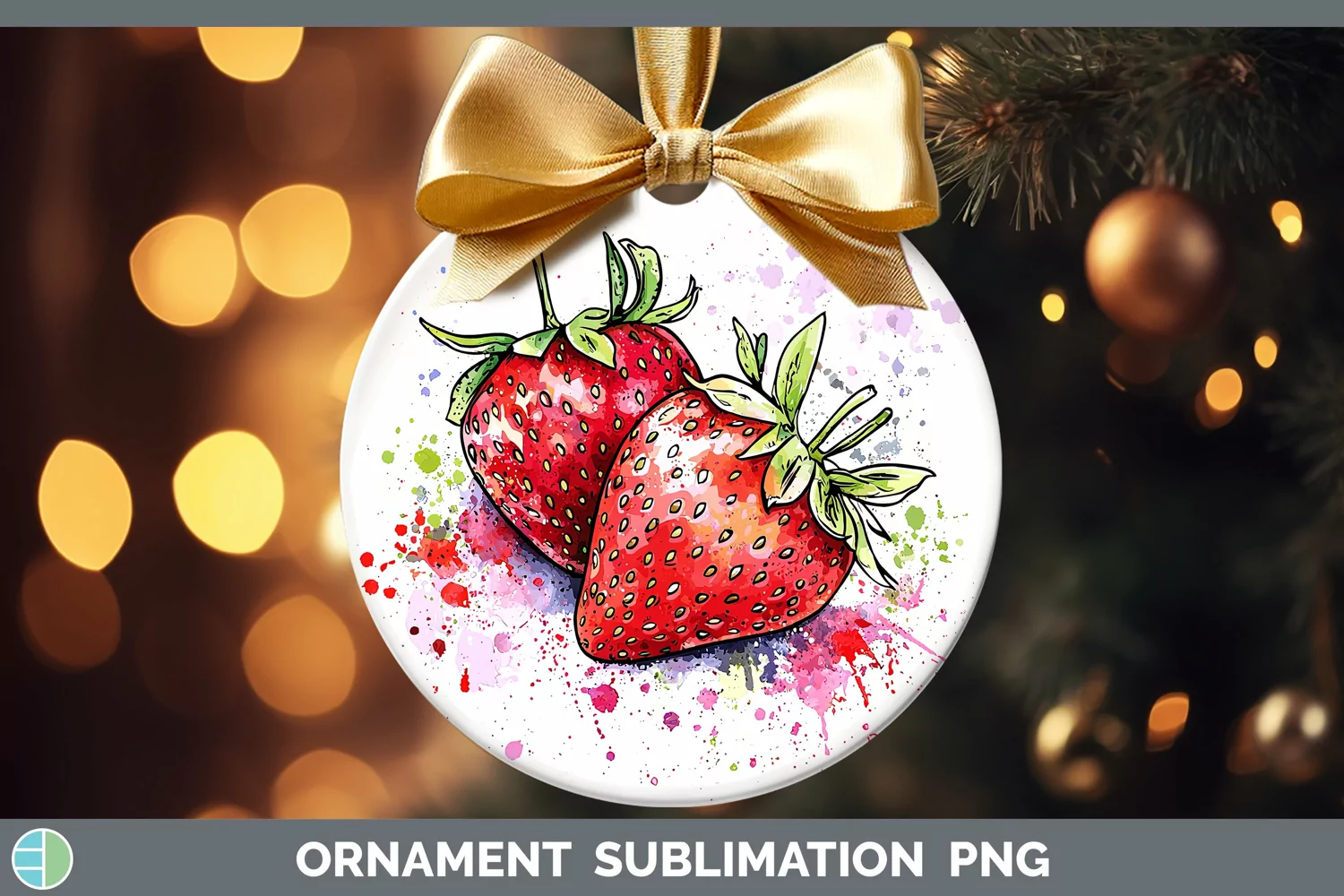 GorgeousWatercolor Splash Ornament design.