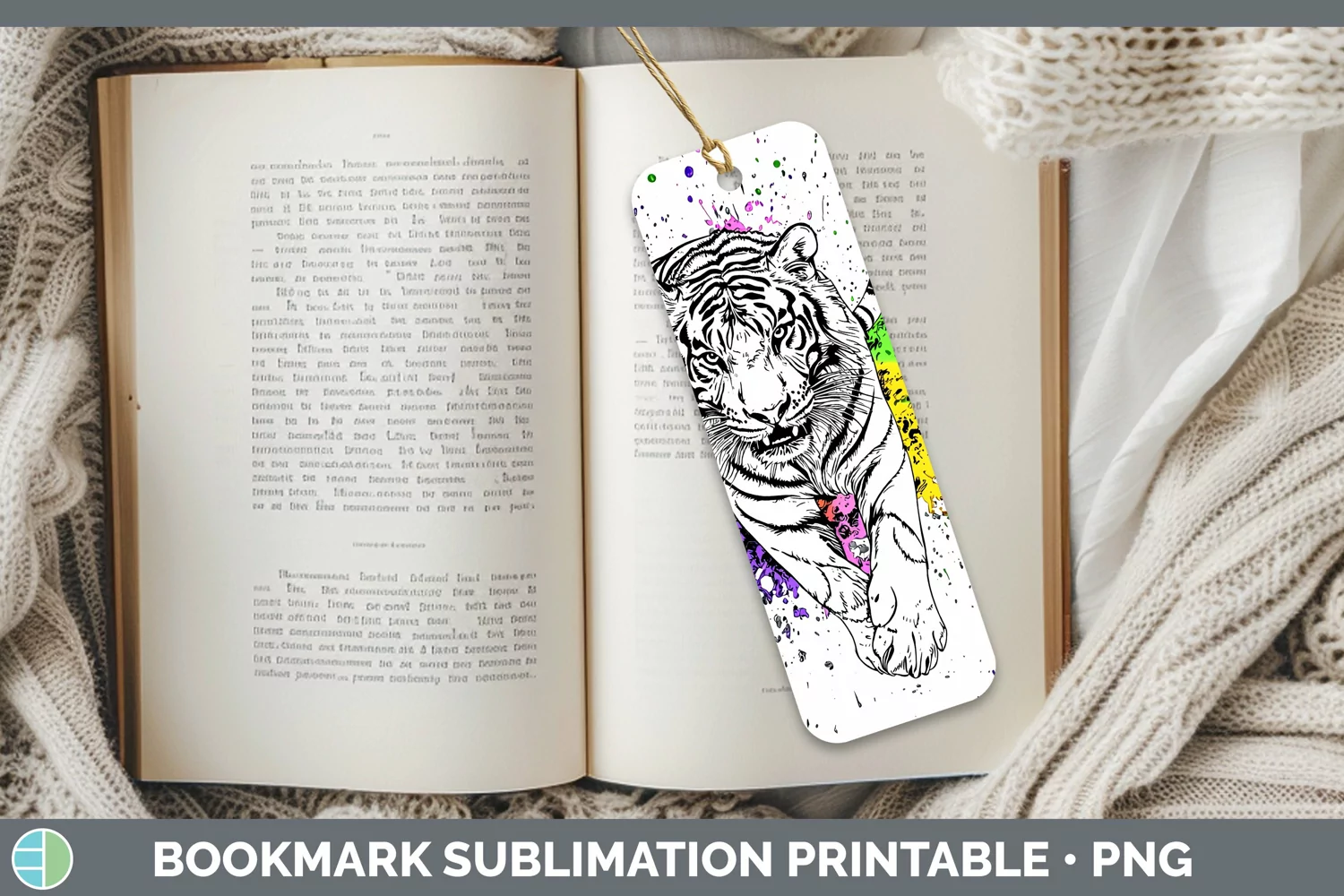 GorgeousWatercolor Splash Bookmark design.