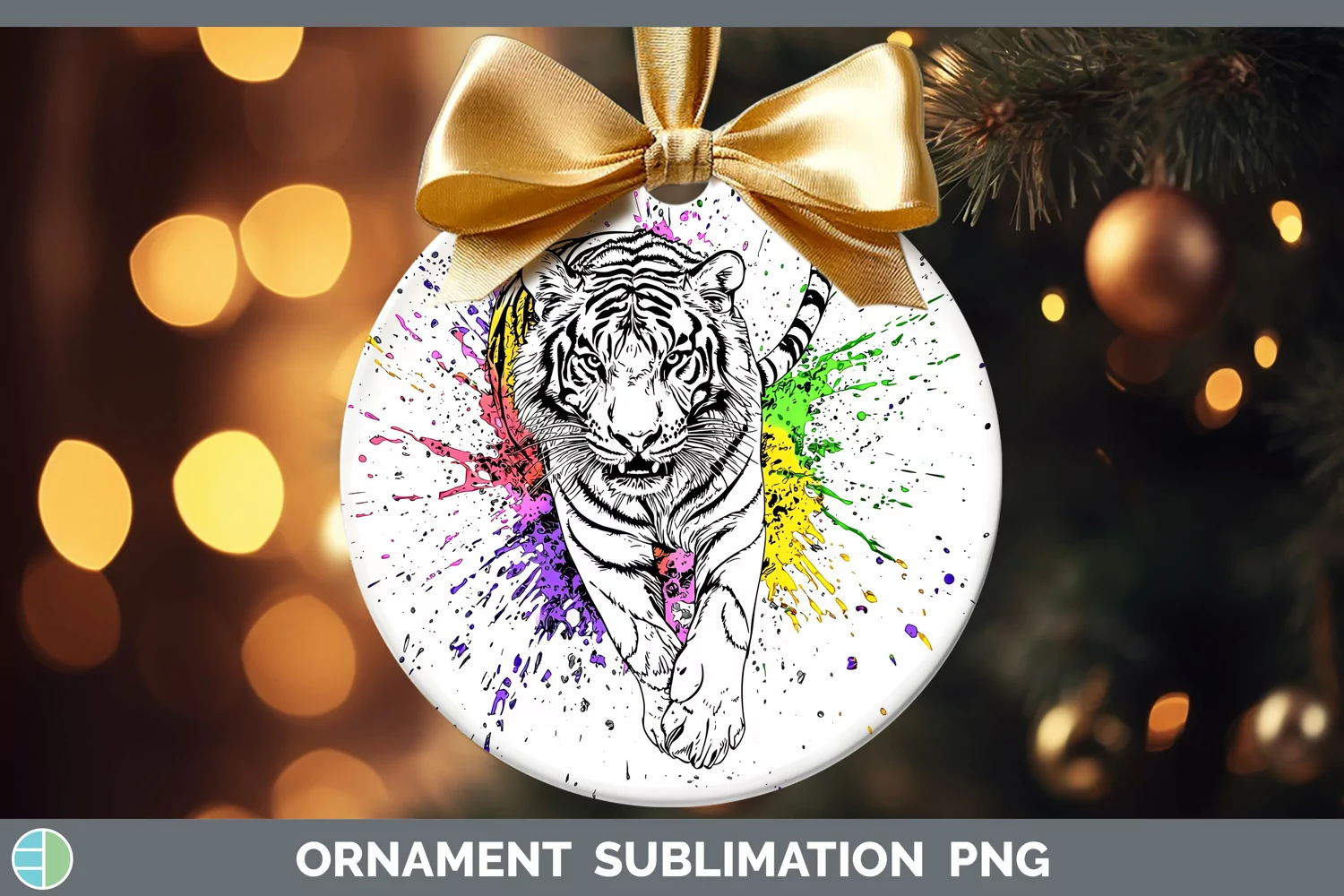 GorgeousWatercolor Splash Ornament design.