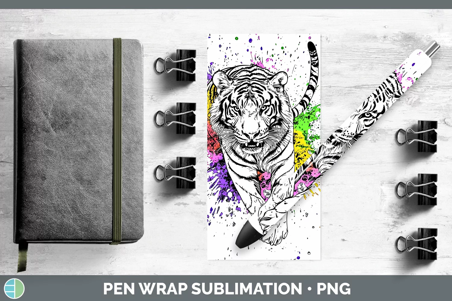 GorgeousWatercolor Splash Pen Wrap design.