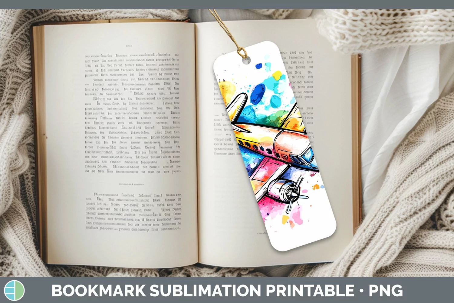 GorgeousWatercolor Splash Toy Bookmark design.