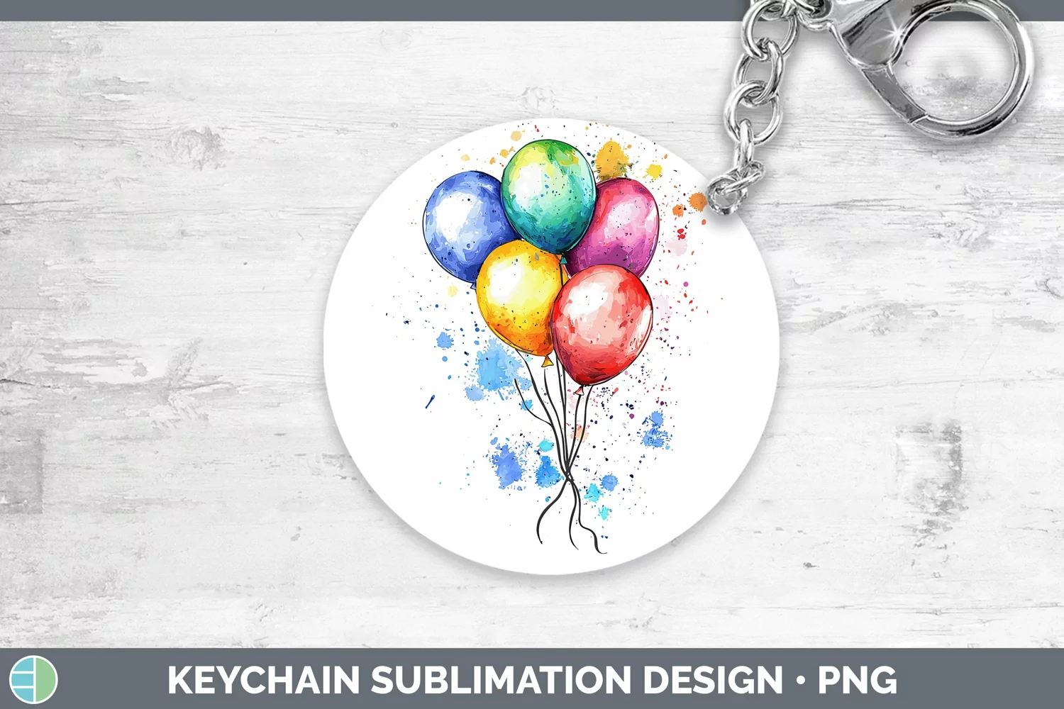 GorgeousWatercolor Splash Toy Keychain design.