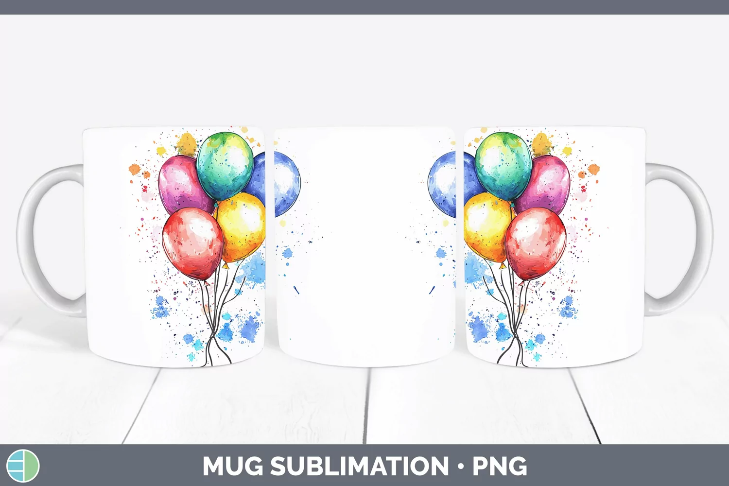GorgeousWatercolor Splash Toy Mug Wrap design.