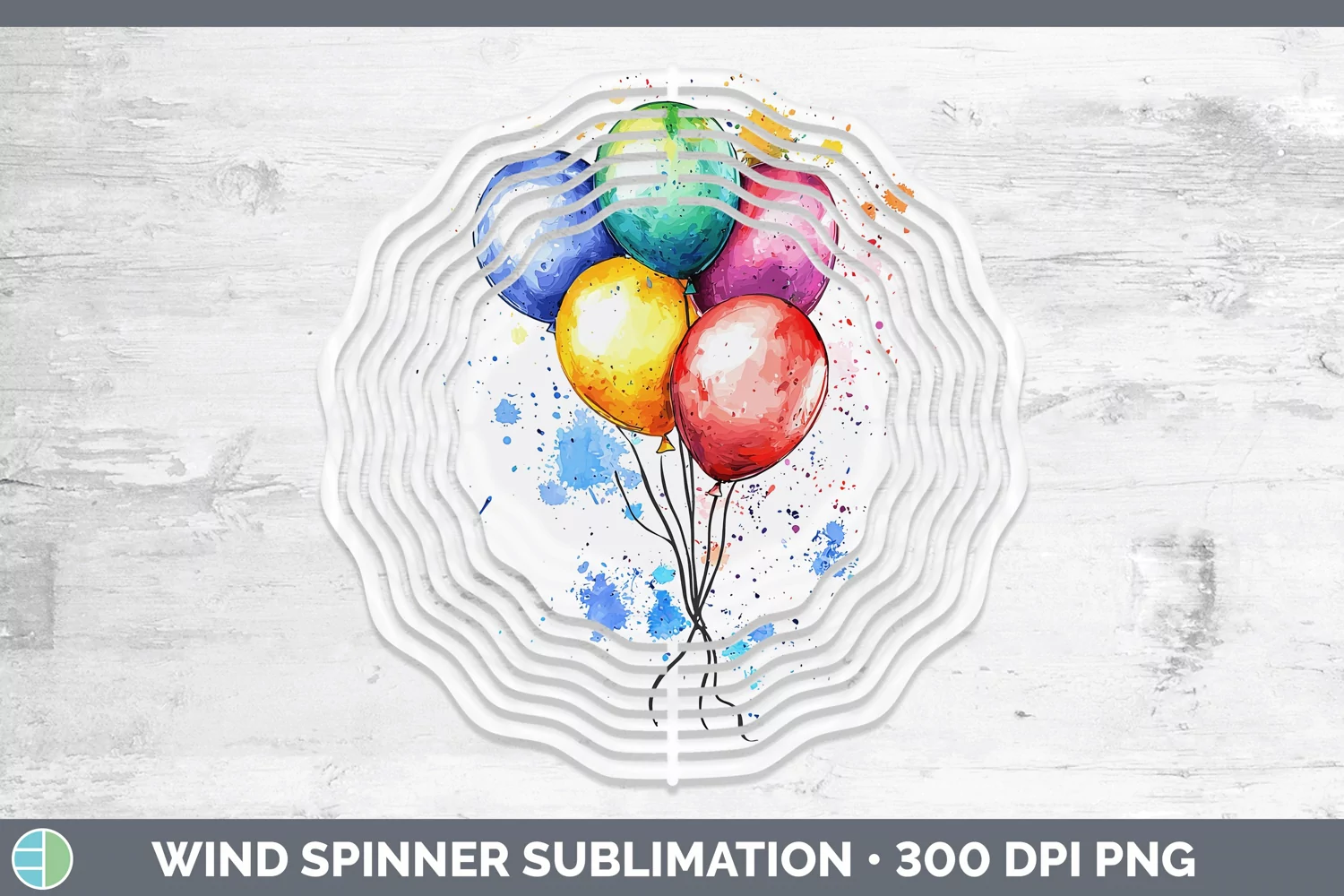 GorgeousWatercolor Splash Toy Wind Spinner design.