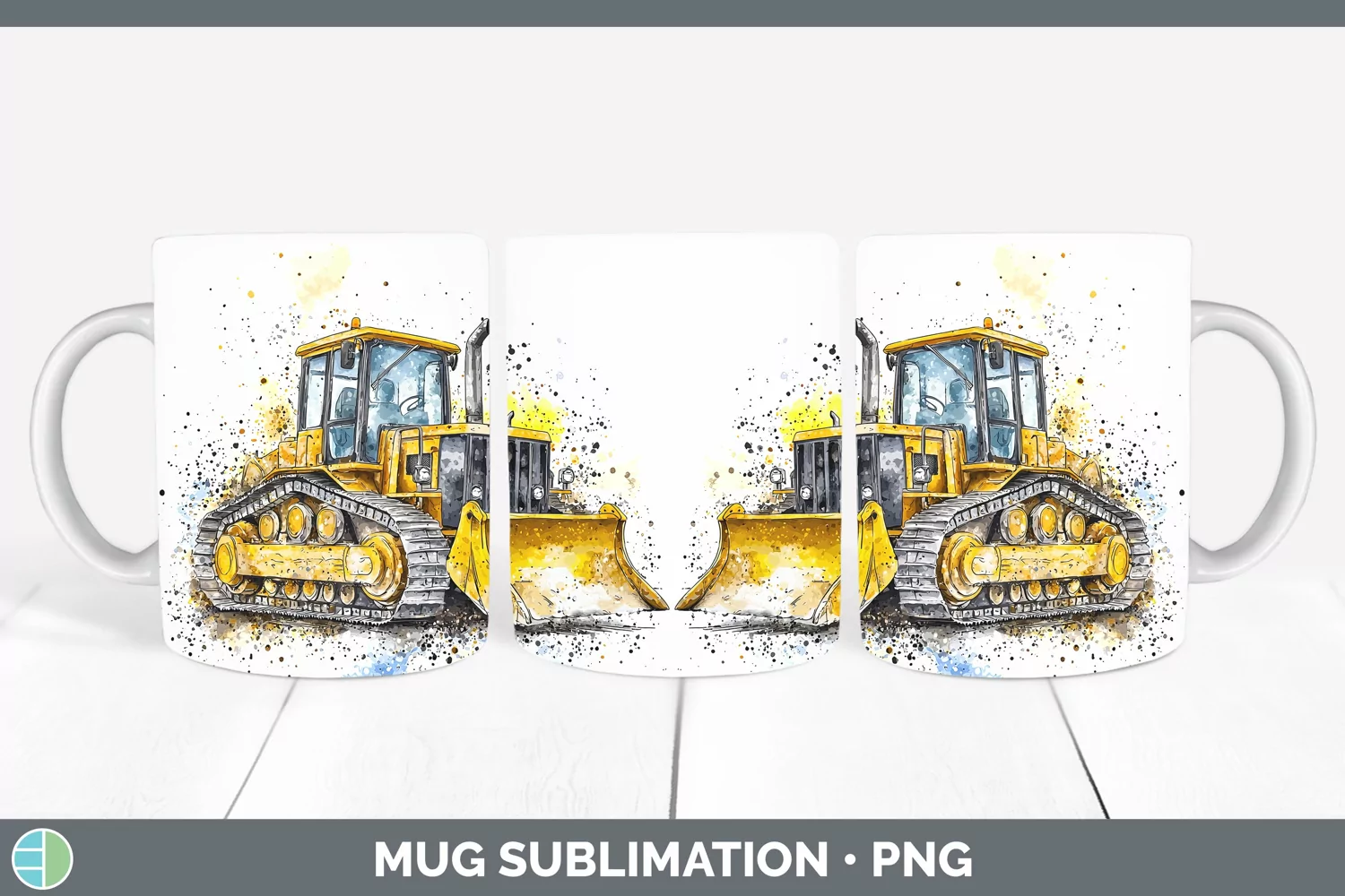 GorgeousWatercolor Splash Toy Mug Wrap design.