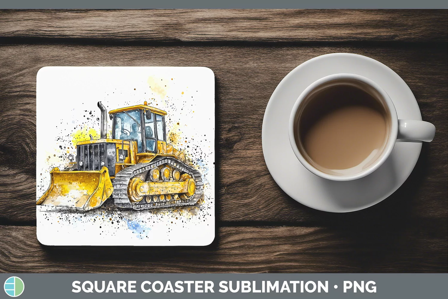 GorgeousWatercolor Splash Toy Square Coaster design.